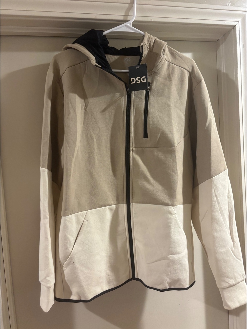 NWT DSG Sport Fleece Full Zip Hoodie Jacket Khaki Light Sand Men’s M